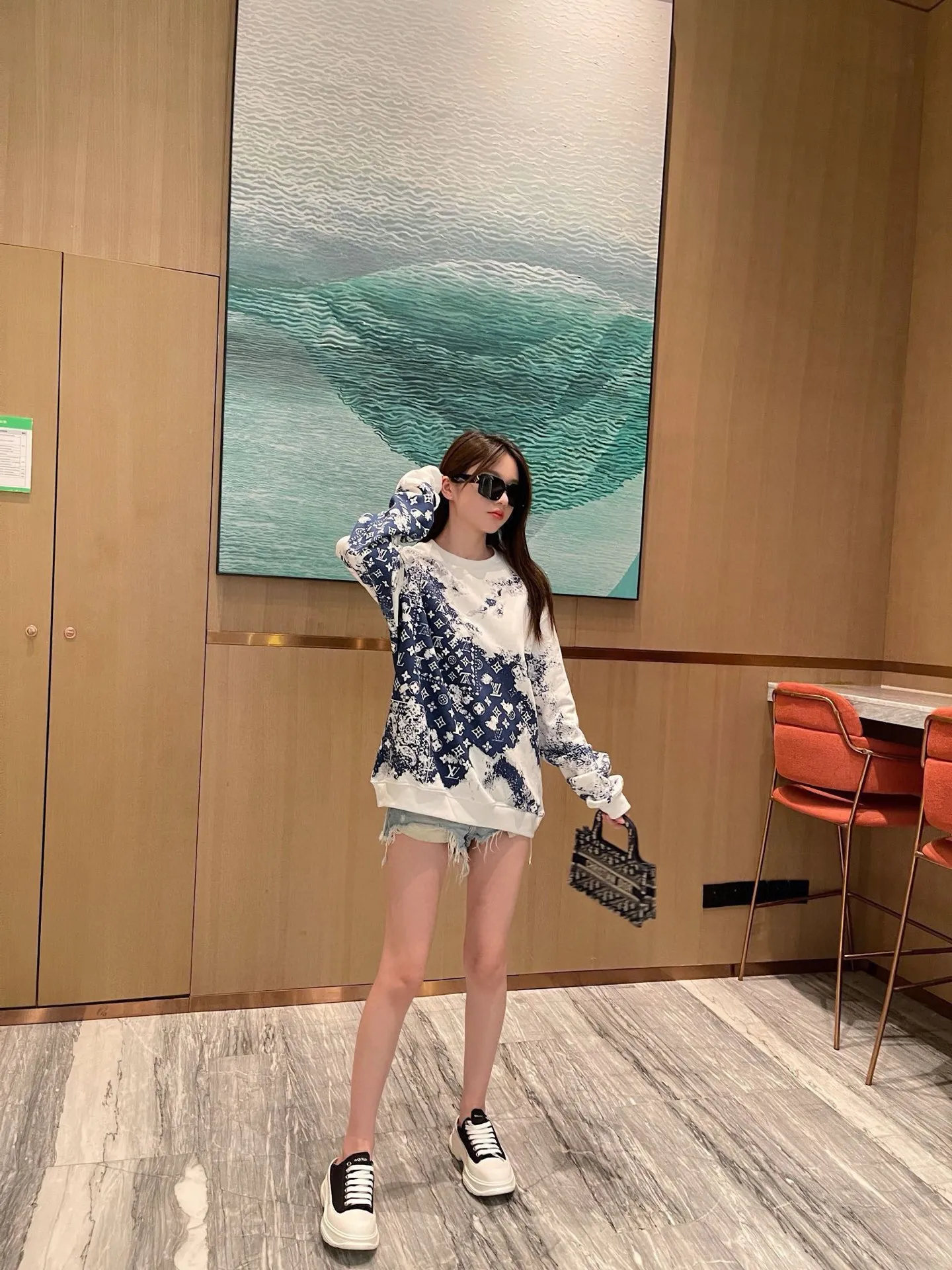 Louis Vuitton/Louis Vuitton 25Fw Cashew Flower Series crew neck sweatshirt
